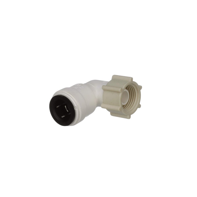 Watts AquaLock 1/2" CTS x 1/2" NPS Quick Connect Female Swivel Elbow Connection for Water Plumbing Lines, CPVC, PEX, CTS Rated Pipe, Zero-Leak Connection, White - Image 1